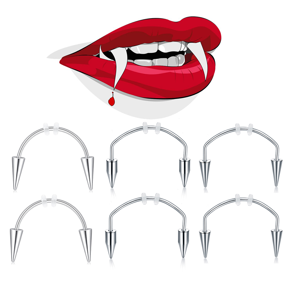 Nail Art Vampire - WKOUD 2 Pcs Piercing Tiger Teeth