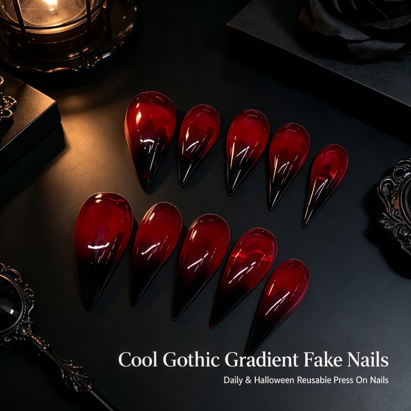 Nail Art Vampire - 2026New 10PCS of ultra-long vampire red