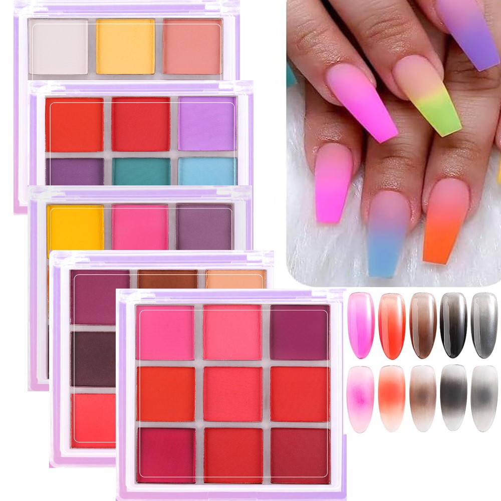 4/6/9Colors Nail Pigment Palet - Nail Art Ombre Glitter ulasan dan harga