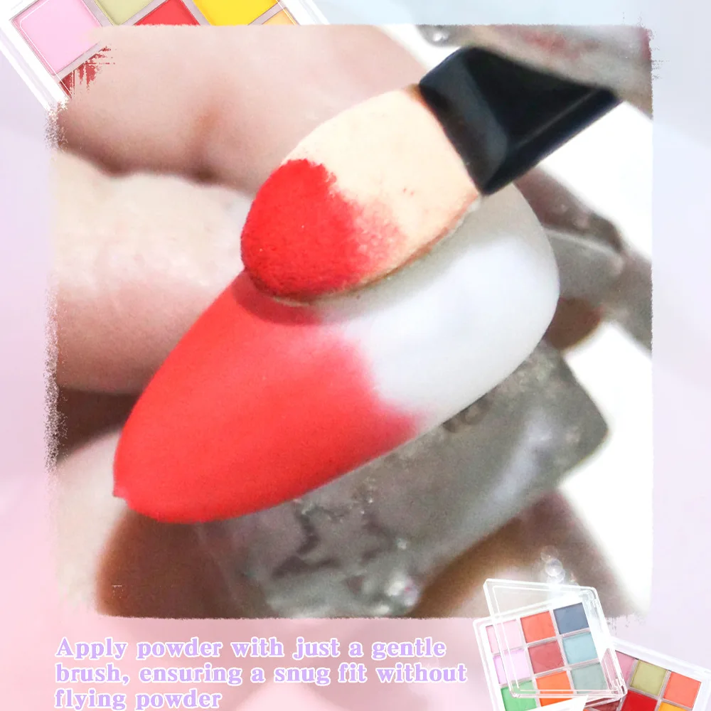 9 Colors Nail Pigment Palette  - Nail Art Ombre Glitter ulasan dan harga