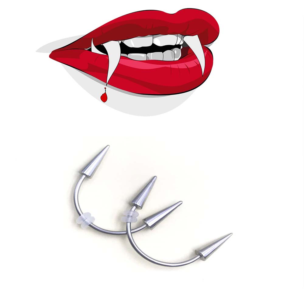 WKOUD 2 Pcs  Piercing Tiger Te - Nail Art Vampire ulasan dan harga