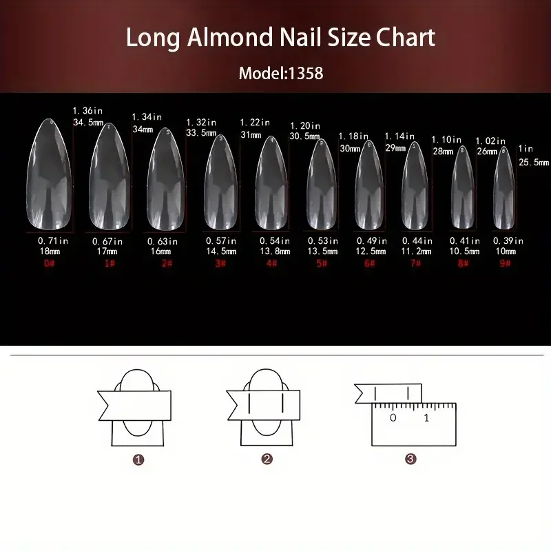 24Pcs Glossy Long Almond Hallo - Nail Art Vampire ulasan dan harga