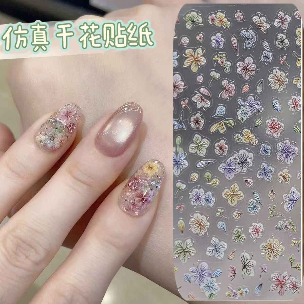 Viral Dried Flower Nail Art St - Nail Art Ombre Glitter ulasan dan harga