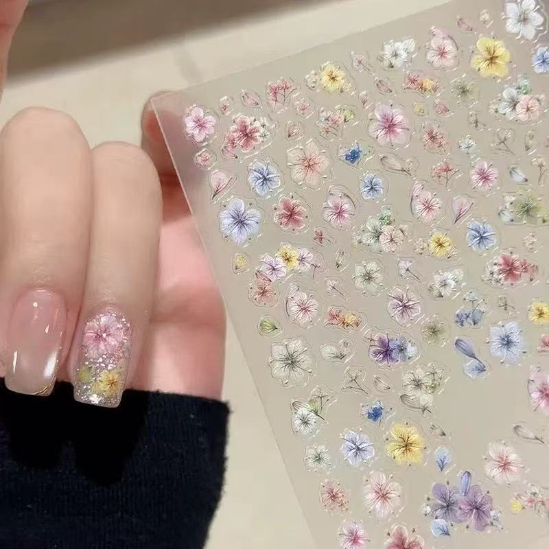 Viral Dried Flower Nail Art St - Nail Art Ombre Glitter ulasan dan harga