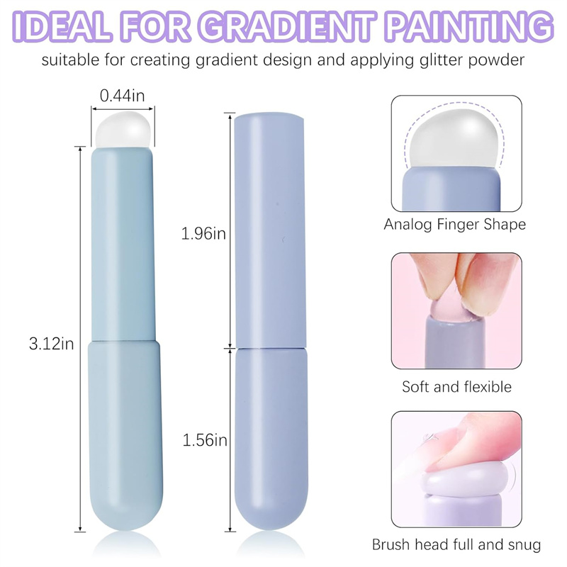 2pcs Nail Art Silicone Head Na - Nail Art Ombre Glitter ulasan dan harga