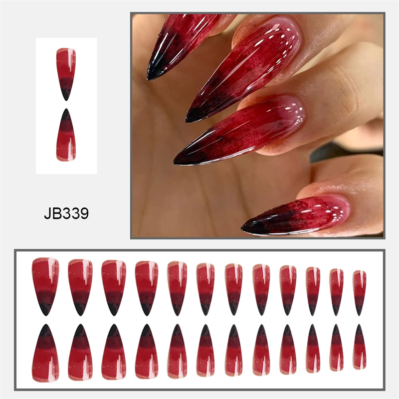 24Pcs Halloween Blood Press on - Nail Art Vampire ulasan dan harga