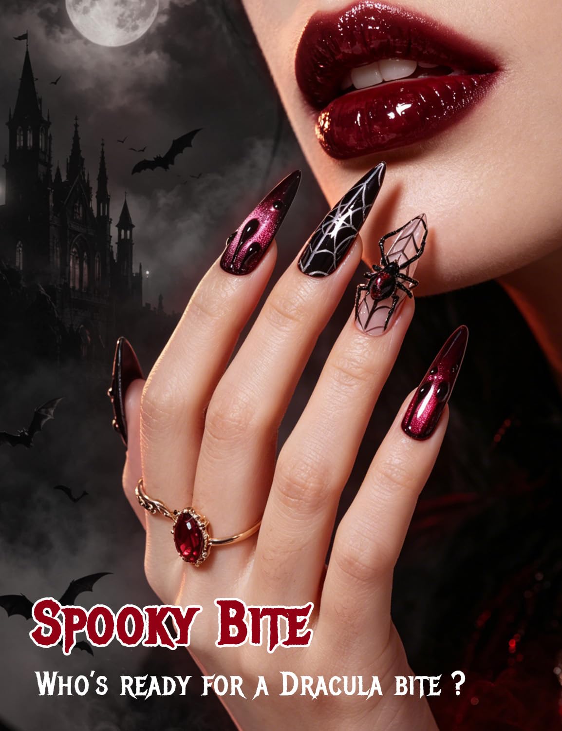 Beetles 3D Gel Nail Art White  - Nail Art Vampire ulasan dan harga