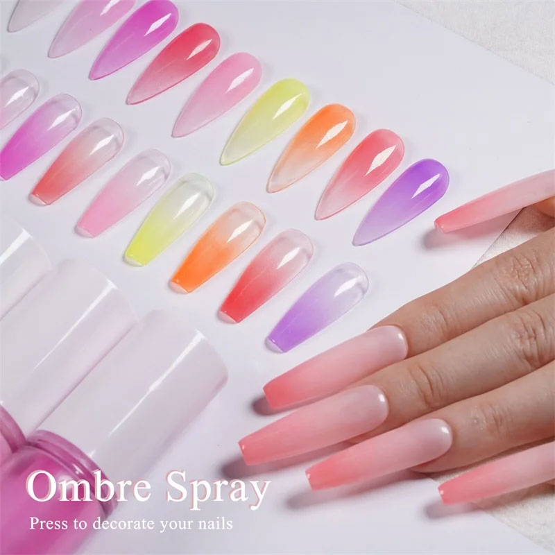Hot Sell 10g Tube Ombre Spray  - Nail Art Ombre Glitter ulasan dan harga