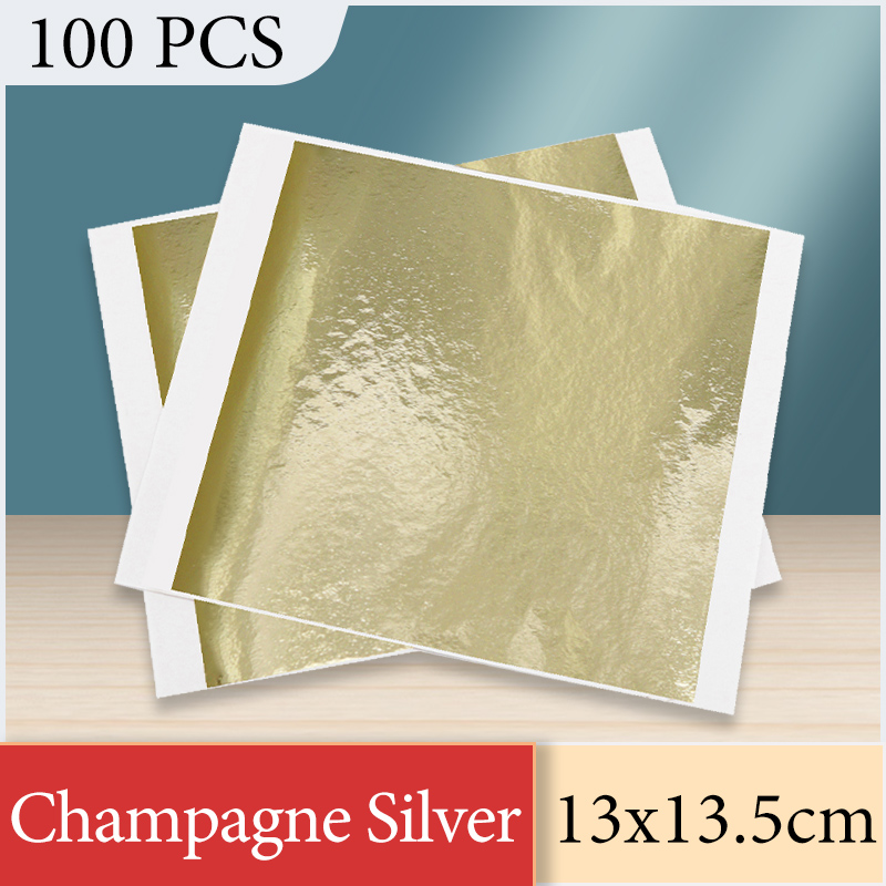 13x13.5cm Champagne Silver Foi - Nail Art Gold ulasan dan harga