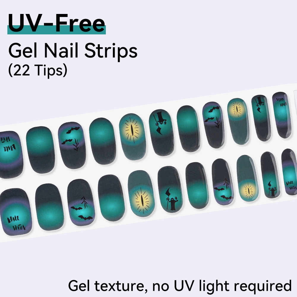 UV FREE Gel Nail Strips 22 Tip - Nail Art Ombre Glitter ulasan dan harga