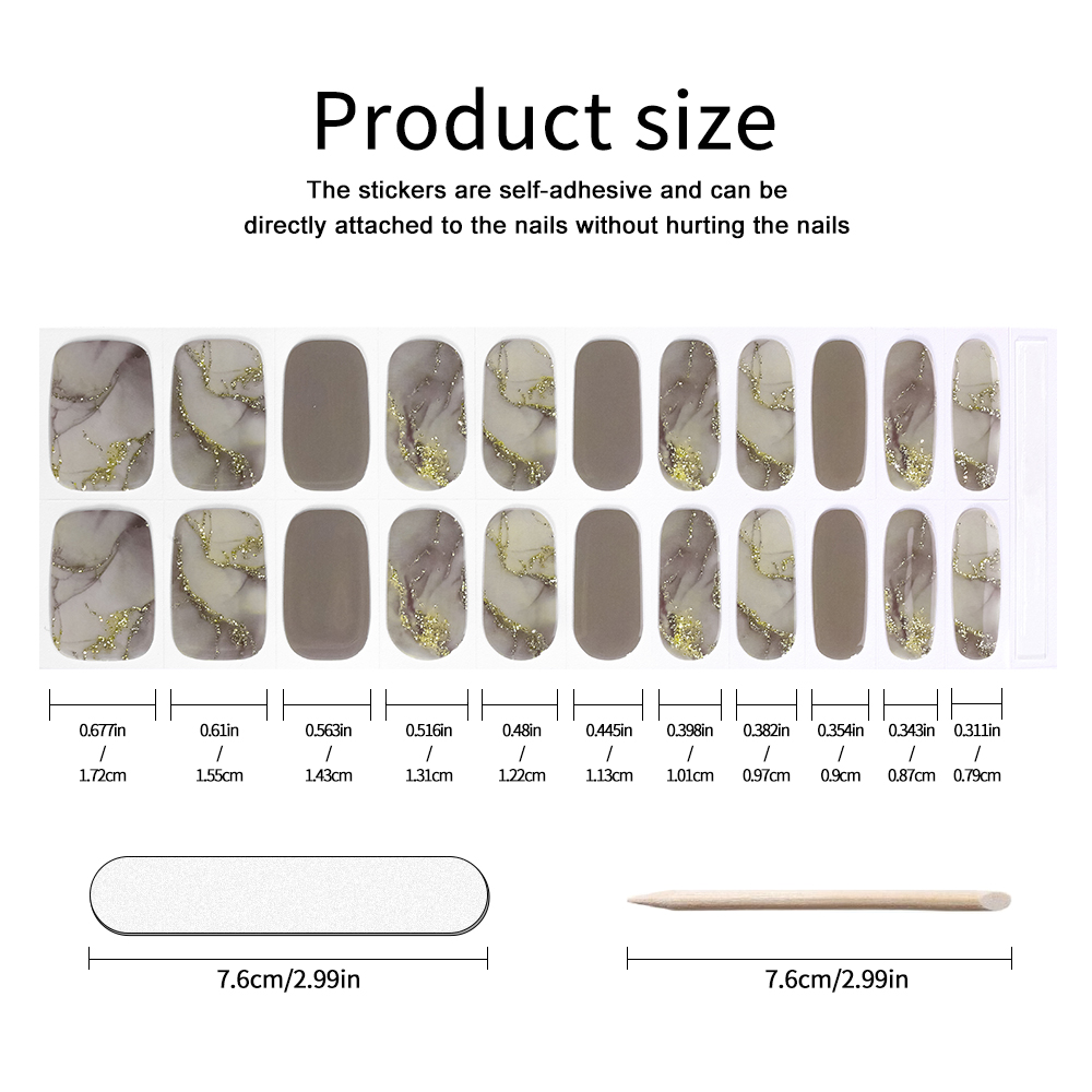 UV FREE Gel Nail Strips 22 Tip - Nail Art Ombre Glitter ulasan dan harga