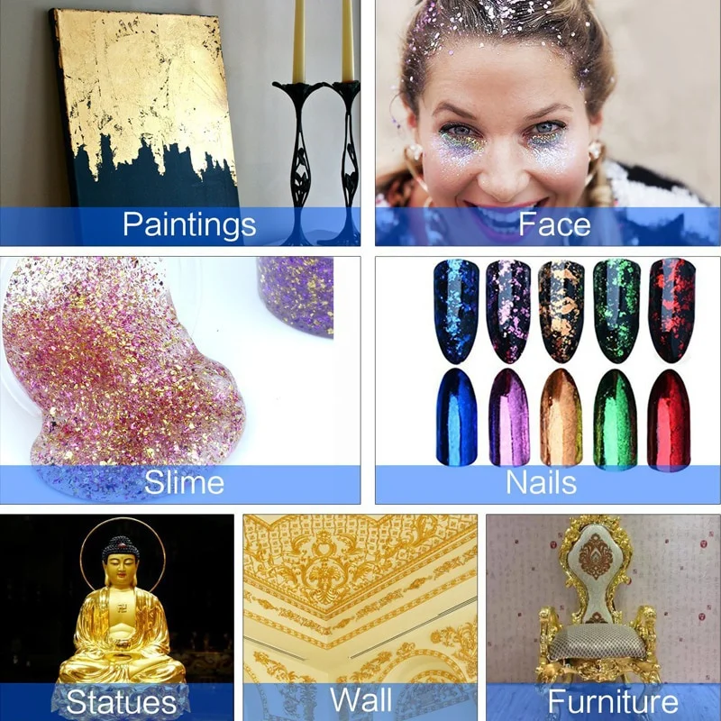 500 Sheets Imitation Gold Silv - Nail Art Gold ulasan dan harga