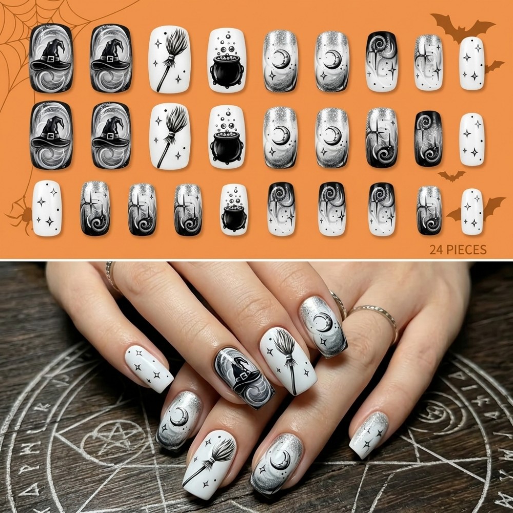 24PCS Halloween Long Stiletto  - Nail Art Vampire ulasan dan harga
