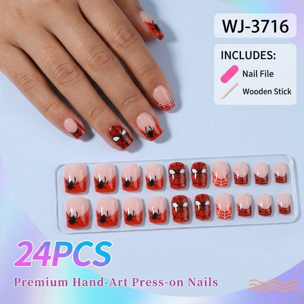 24PCS Halloween Long Stiletto  - Nail Art Vampire ulasan dan harga