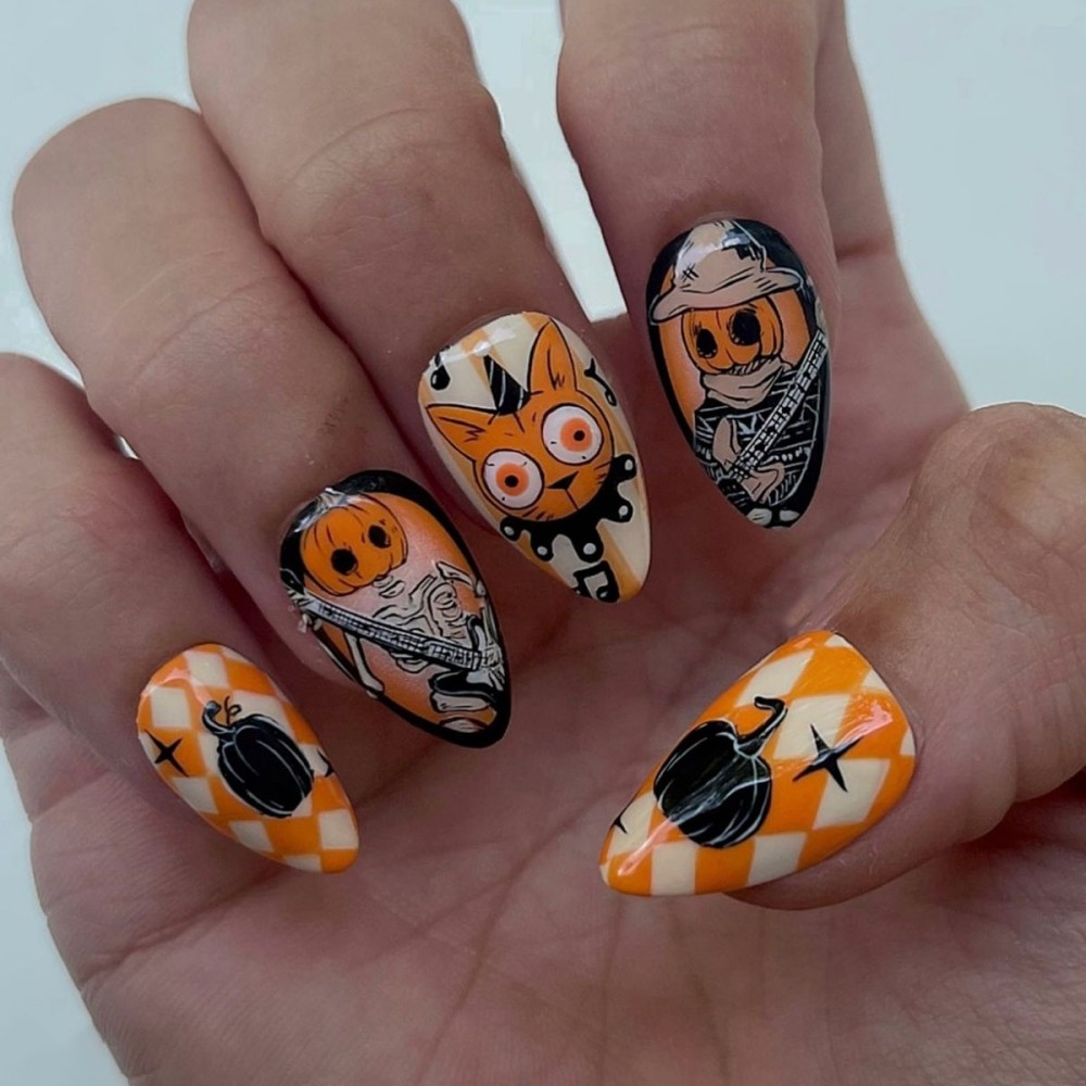 24PCS Halloween Long Stiletto  - Nail Art Vampire ulasan dan harga