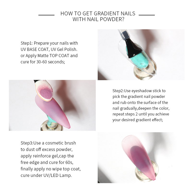 Mocmaki DIY Gradient Nail Powd - Nail Art Ombre Glitter ulasan dan harga
