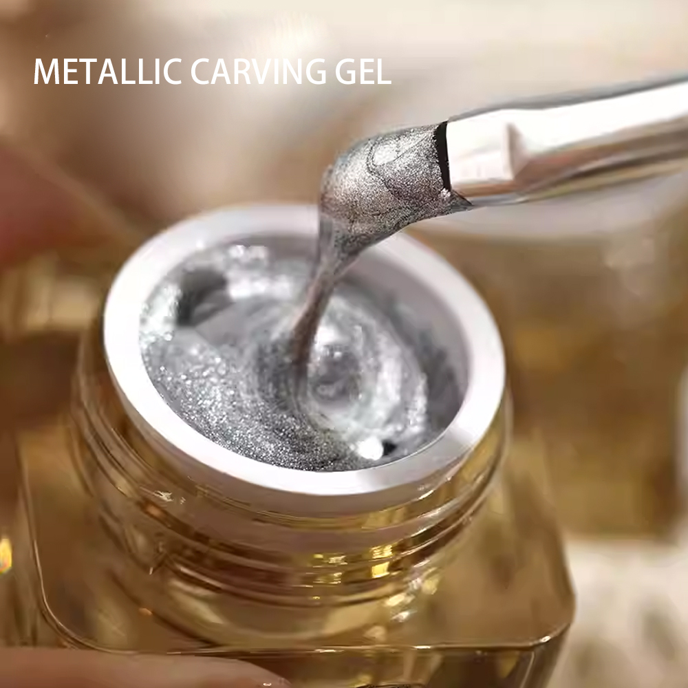 8g Metallic Carving Gel 3D Emb - Nail Art Gold ulasan dan harga