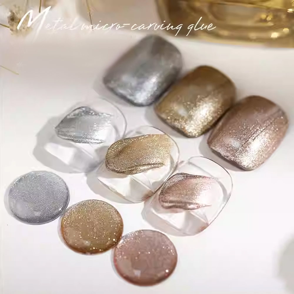 8g Metallic Carving Gel 3D Emb - Nail Art Gold ulasan dan harga