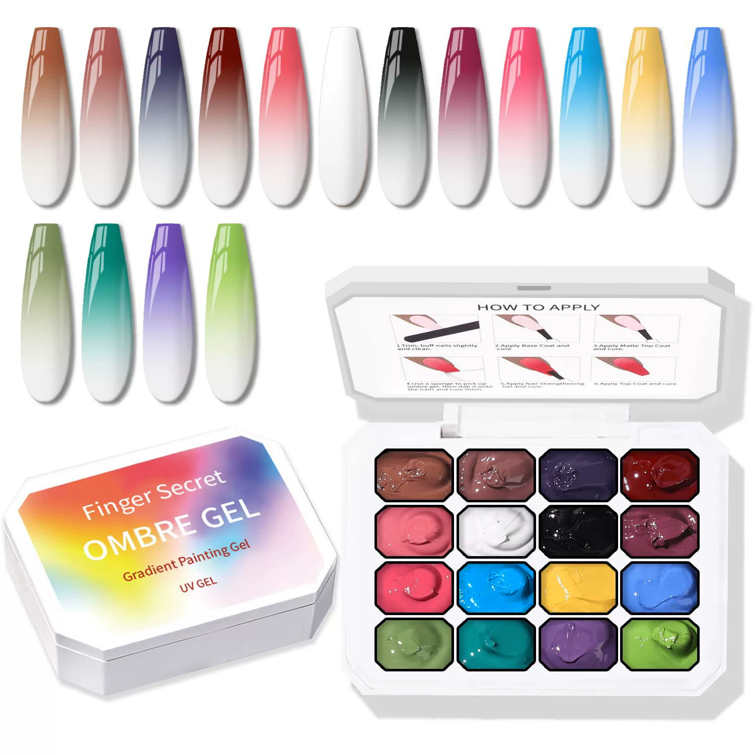 9-24 Colors Solid Cream Ombre  - Nail Art Ombre Glitter ulasan dan harga