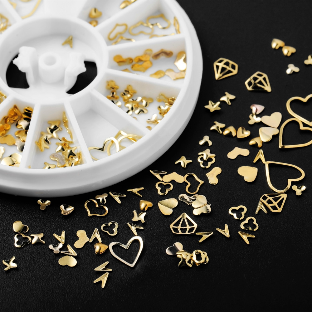 1Box Gold Nail Art Glitter Met - Nail Art Gold ulasan dan harga