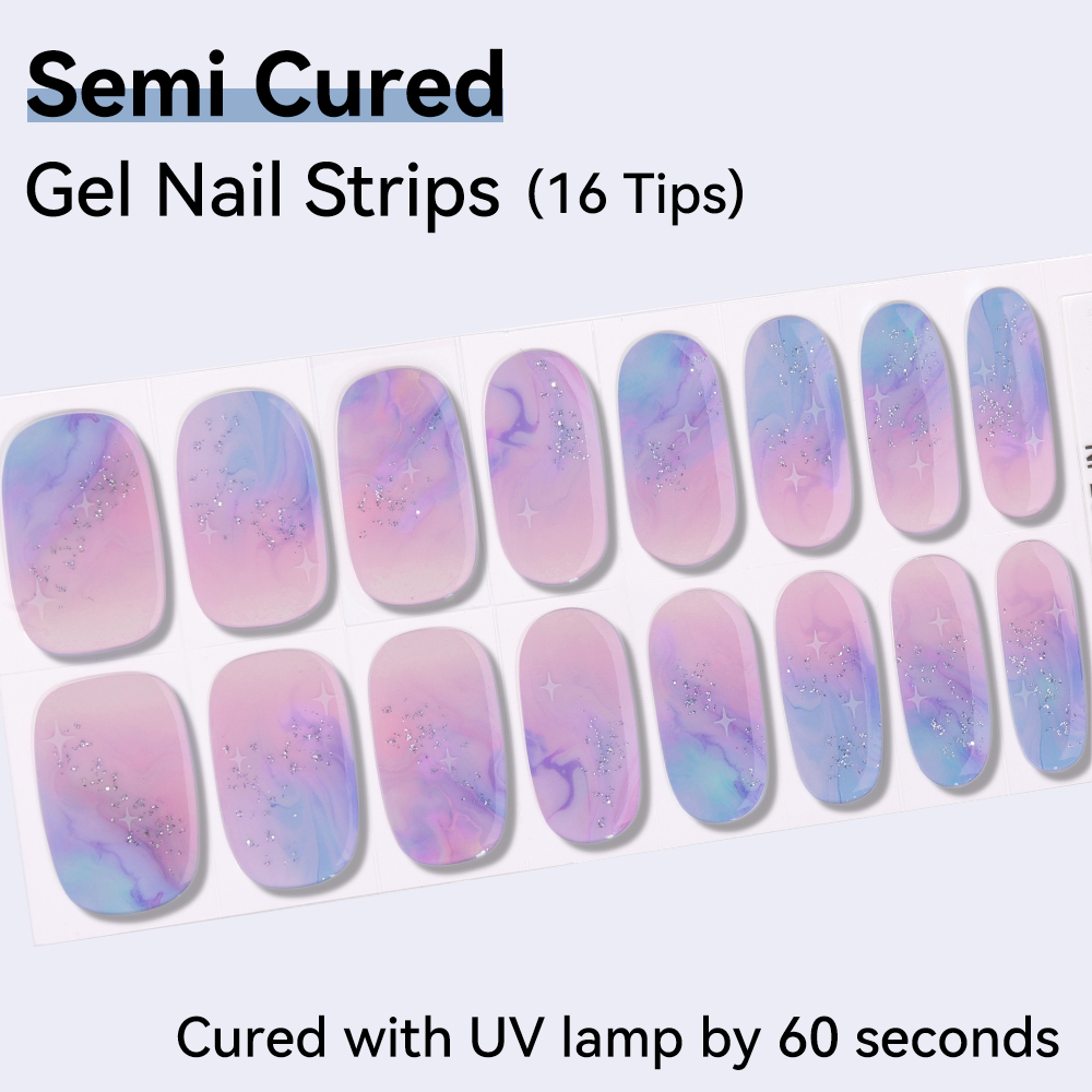 Semi-Cured Gel Nail Strips 16  - Striping Tape Nail ulasan dan harga